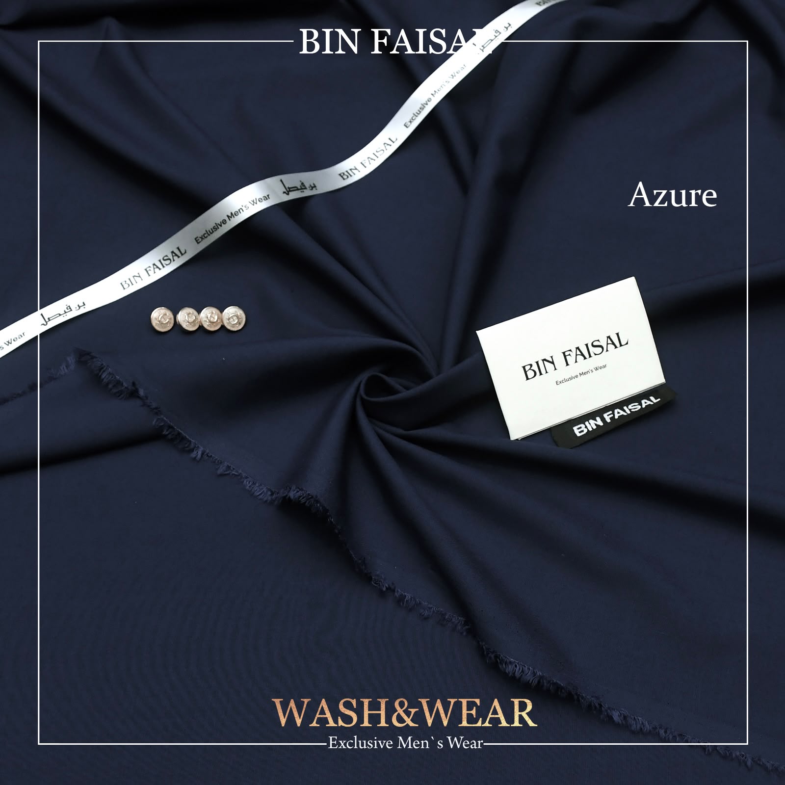 BIN FAISAL 100% Pure Super Luxury Regent Wash & Wear Uzure Colour