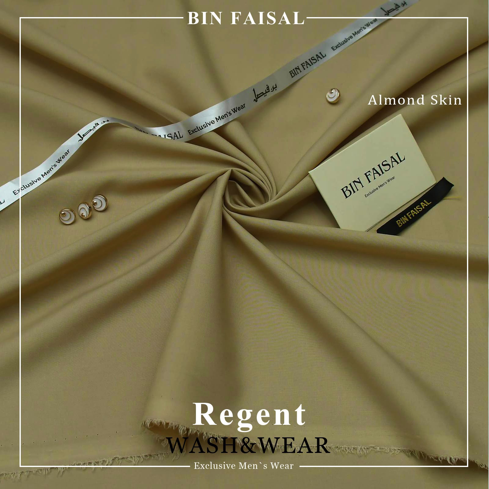 BIN FAISAL 100% Pure Super Luxury Regent Wash & Wear Almond Skin Colour