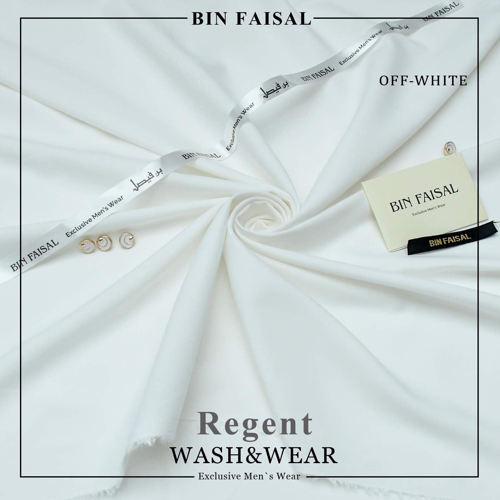 BIN FAISAL 100% Pure Super Luxury Regent Wash & Wear Off-White Colour